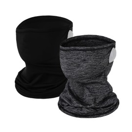 HomyComy Face Cover, Neck Guard, Neck Warmer, Cool, Breathable, For Summer, Sun Protection, Easy to Breathe, Elastic Material, Unisex, Sports, Cycling, multicolor (black / gray)
