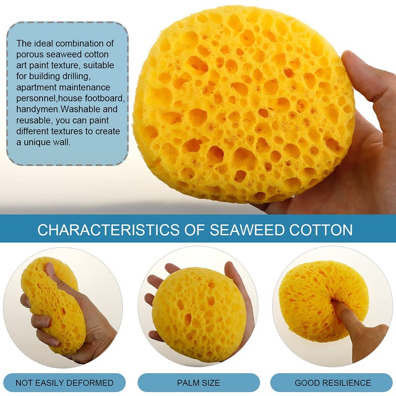2 Pieces Knockdown Texture Sponge with 2 Pieces Scrapers for