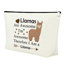 Llama Makeup Bag Llama Gifts for Girls Llama Lover Gift Llama Themed Gift Birthday Gifts for Llama Girl Animal Lover Gift Cosmetic Bag Graduation Gifts for Daughter Christmas Gift Travel Pouch