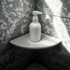 Jusmioke White Marble Corner Shower Shelf, 9 Inch Stone Corner