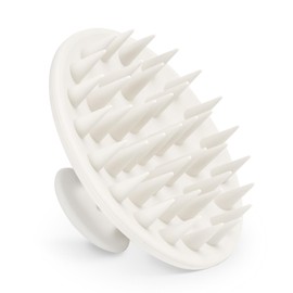 Meartchy Silicone Scalp Massager Shampoo Brush, Scalp Brush for Hair Growth & Dandruff Removal, Hair Scrubber Scalp Stimulator Exfoliator Brush with Soft Bristles for Wet Dry Scalp Care (White)