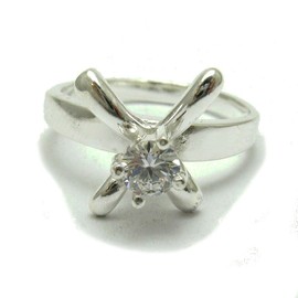 Sterling silber ring mit 5mm CZ 925 Empress R001730