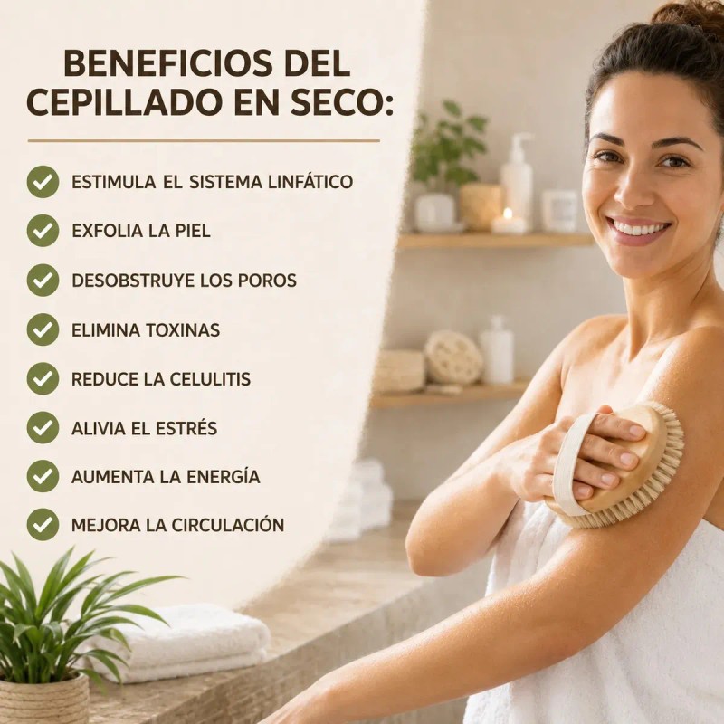 Cepillos Manual Corporal Chico Exfoliante Doble Cara Mango Removible 42cm