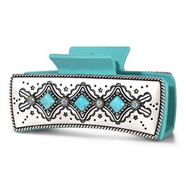 BVGA Western Hair Claw Clips for Women Turquoise Cowgirl HOWDY Hair Claws Western Hair Accessories Country Vintage Cowgirl Outfits Party Favors Gifts (Pattern A)