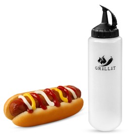 Squeeze Bottle (10 oz) for Sauces- Squirt Bottle for Liquids- Ketchup, Mayonnaise, Condiments, Mustard, BBQ Sauce, Dressing, Syrup, Barbeque, Oils, Grilling Gifts for Men, Crafts, Plastic Bottles