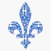 kkg fleur de lis - blue swirl Bumper Sticker Vinyl