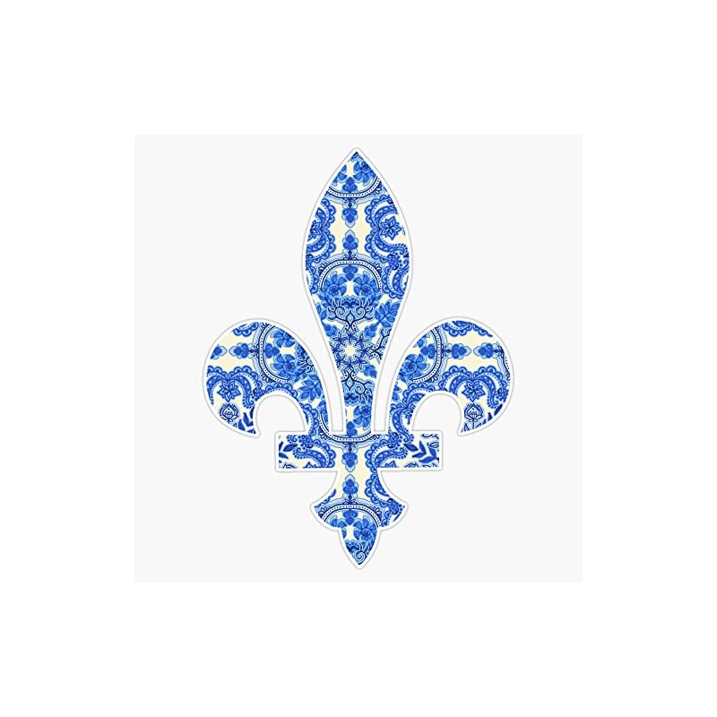 kkg fleur de lis - blue swirl Bumper Sticker Vinyl