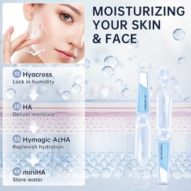 3% Hyaluronic Acid Serum Ultra-Hydrating Vials, 30pcs Hyaluronic Acid Tubes, Wake Nature Perfection, Hyaluronic Serum for Face, Ultra Hydrating Essence with Collagen & Hyaluronic