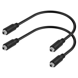 GINTOOYUN 3.5 mm Stereo Female to Female Audio Cable 1/8 Inch TRS Stereo Female to 1/8 Inch TRS Stereo Female Thread to Panel Audio Cable for Computers, Amplifiers, Headphones, etc