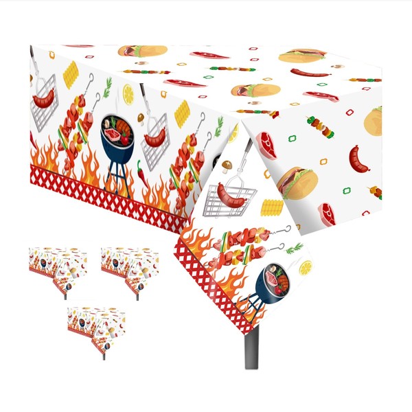 Adirasenotek 3Pcs BBQ Tablecloth BBQ Party Decorations for Birthday Baby