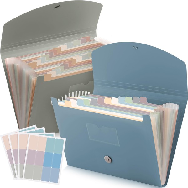 Harloon 2 Pack 24 Pockets Expanding File Folder with Cover