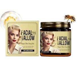Whipped Beef Tallow and Honey Balm, Natural Grass-Fed Tallow Face and Body Moisturizer for Dry and Sensitive Skin, 120g