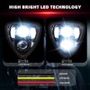 FATECIM Triangle Motorcycle LED Headlight Motorbike Hi/Lo Beam Headlamp Bottom
