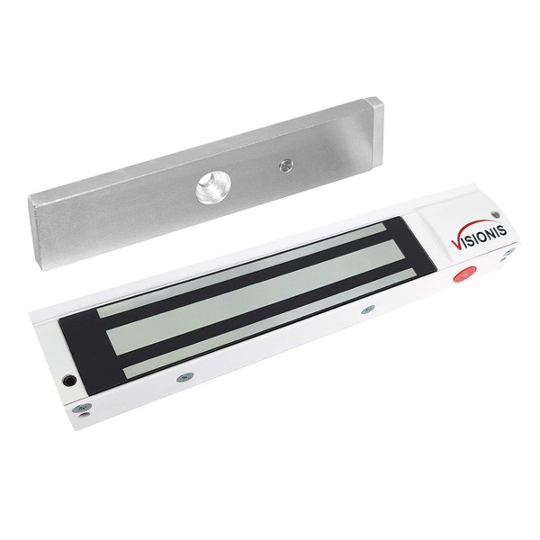 Visionis VS-VISML600LED-WH Indoor 600lbs White Electromagnetic Lock with LED Sensor