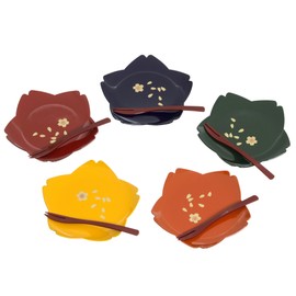 Maeju Lacquerware AMJ-2P-610 Assorted Cherry Blossom Dishes with Fork