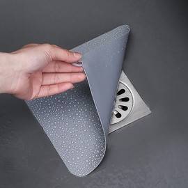 6 x 6 Inch Silicone Tub Stopper Floor Drain Cover, 2 Pieces Sewer Anti-Odor Mat Deodorizing Drain Plugs for Kitchen,Bathroom and Laundry (Grey)