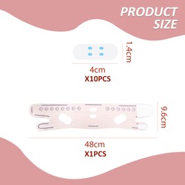 1 Piece Of Face Slimming Bandage And 10 Pieces Of Face Slimming Strips, Face Lifting, Facial Beauty Accessories, Facial Anti-Wrinkle Bandage