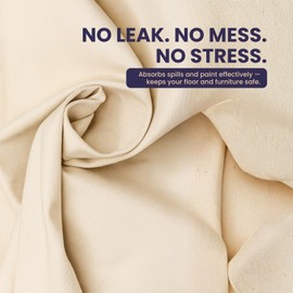 marsidian Cotton Canvas Drop Cloth for Painting 4x15 ft (8 Oz) - Reusable Canvas Tarp Heavy Duty Protection for Floor Cover, Furniture, Surfaces & Renovation