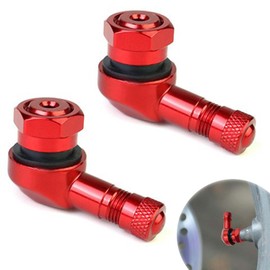EsiFare Air Valve, Tire Valve, Cap, 90 Degree Aluminum, Tubeless Tyre, Motorcycle, Aluminum Wheel, Stem Cap, Air Valve, Stem, Motorcycle Decoration, Universal Use, Motorcycle, Scooter, Set of 2