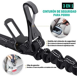 TAIMEI Cinturón de Seguridad para Perros, Arnés del Cinturón Nylon Ajustable Universal para Transportar Mascotas,para Pequeños Grandes Perro Mascotas Viaje（2 Unidades）