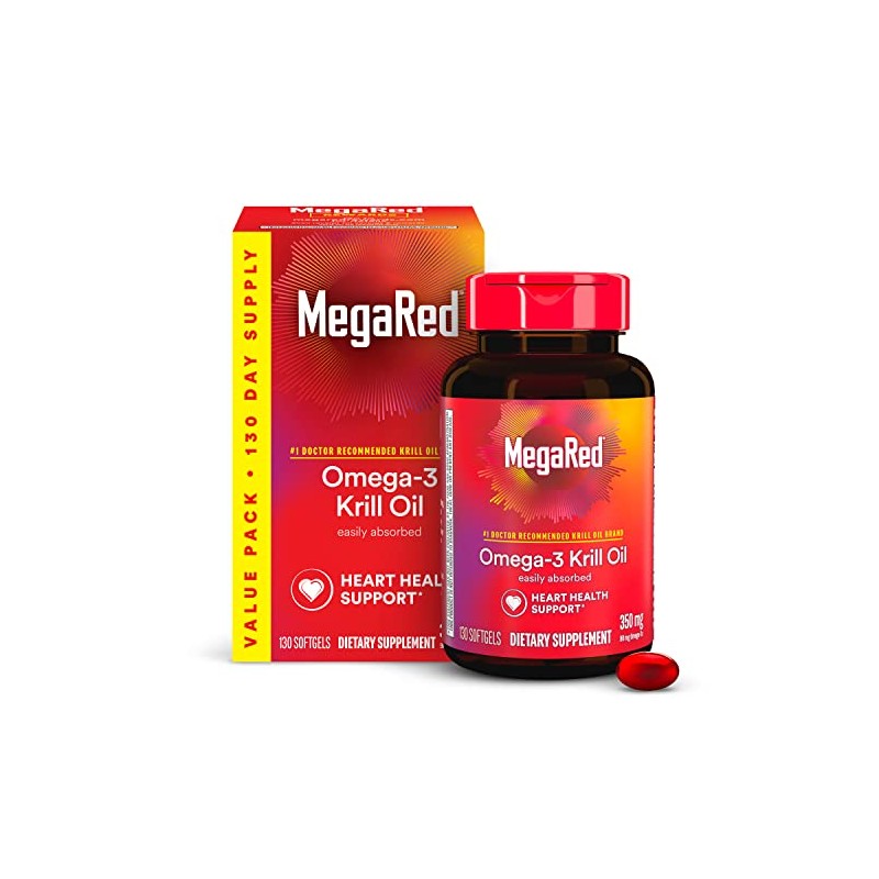 MegaRed 350mg Omega-3 Krill Oil, 130 softgels