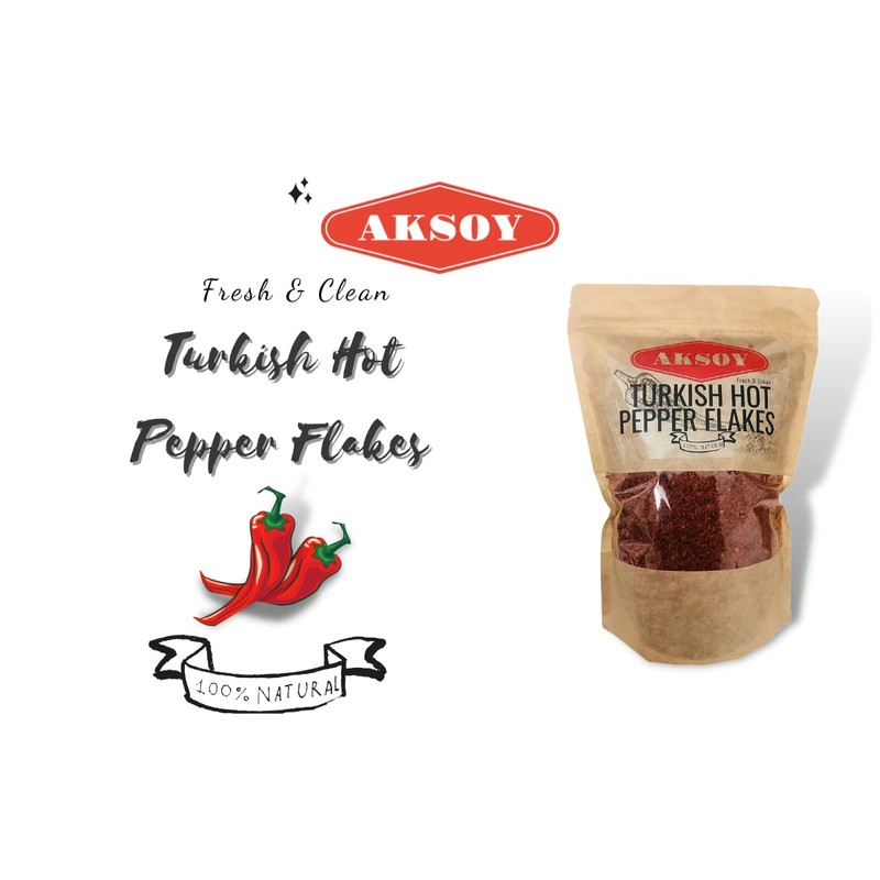 Aksoy Premium Quality Turkish Hot Red Pepper Flakes 200GR ||