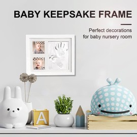 Baby Hand and Footprint Kit,Newborn Keepsake for Registry,Wooden Photo Frame,Baby footprint Kit Decorations for Room or Nursery Decor