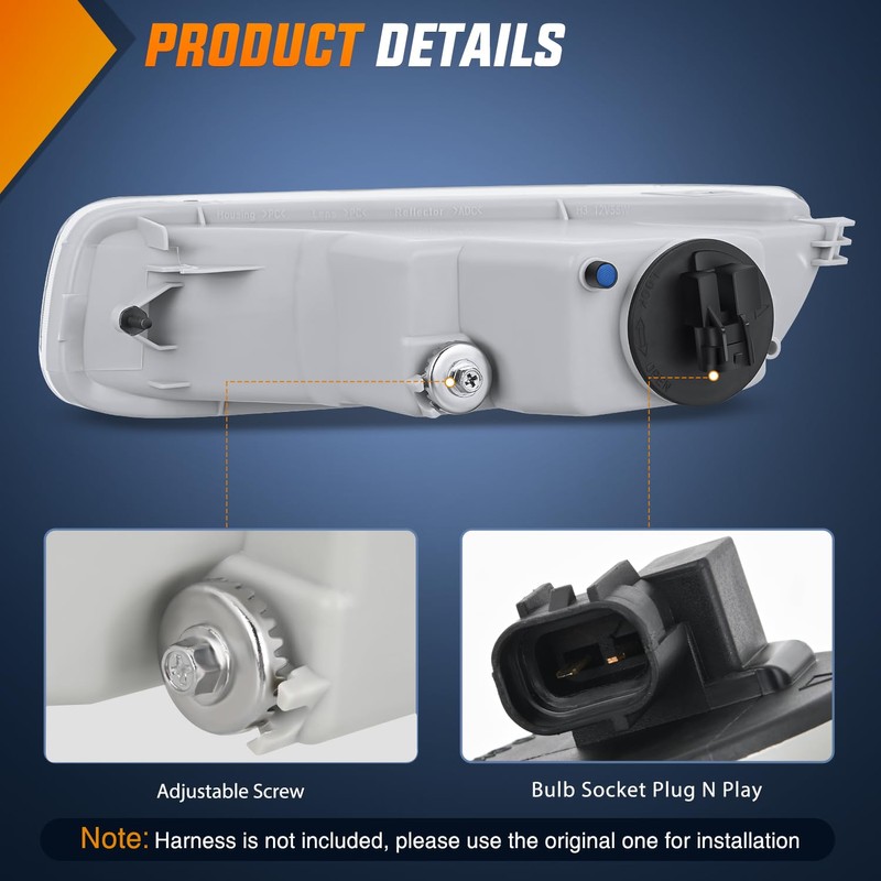 Nilight Fog Lights Assembly Compatible with 2003 2004 Toyota Corolla