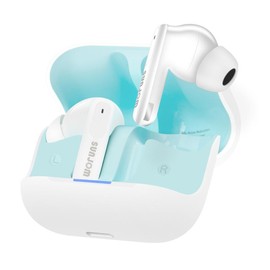 ANC Noise Cancelling Earbuds Deep Bass TWS Ear Buds with 6 ENC Mics Ture Wireless Bluetooth Headphones in Ear Earphones for Android iOS Workout - Color: White