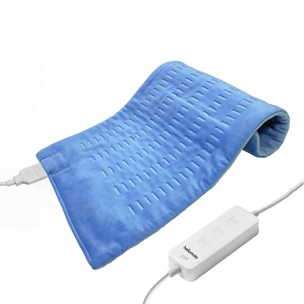 HELLOMOTO Heating Pad for Pain Relief with 3 Heat Settings, Machine Washable (Blue)