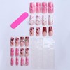 Pink Press on Nail Medium Square Fake Nails with 3D