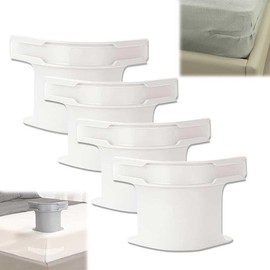 Qalviora 4pcs Bed Sheet Holder With Lock Strips, Fitted Bed Sheet Corner Fastener Bed Sheet Clips Bedsheet Grippers for Keep Fitted Sheet in Place Bedroom Bedding Accessories Easy Installation