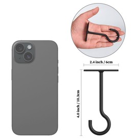 ASZUNE Ceiling Hooks for Hanging Plants 5Pack 4in,Wall Mount Hangers Plant Hooks,Wall Hooks for Plants,Lights,Planters,Lanterns,Hanging Bird Feeders,Wind Chimes,Indoor&Outdoor Decoration Hooks Black