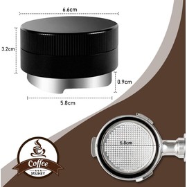 MSIHEY 58 mm Coffee Distributor & Distributor, Gravity Rocker Lever Leveler, Not Adjustable Required, Professional Espresso Distributor Made of Stainless Steel