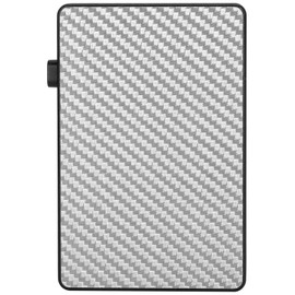 Business Card Holder Portable Anti Theft Carbon Fiber Credit Card Case for Men Women(Silver X64#)