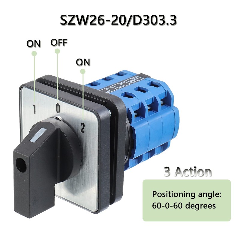 SIGANDG Switch 20A/660V 3-position 12-clamp control cam SZW26-20/D303.3