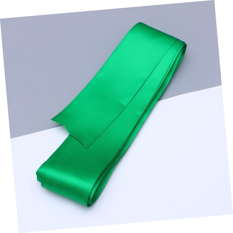 TEHAUX 1Roll Double Sided Satin Ribbon Green for Wedding Decorations