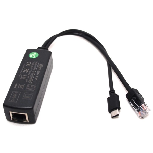 DSLRKIT Gigabit Raspberry Pi 4 4B Active PoE Splitter USB