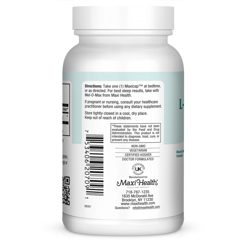 Maxi Health L-Tryptophan 500mg - Mood & Sleep Formula -