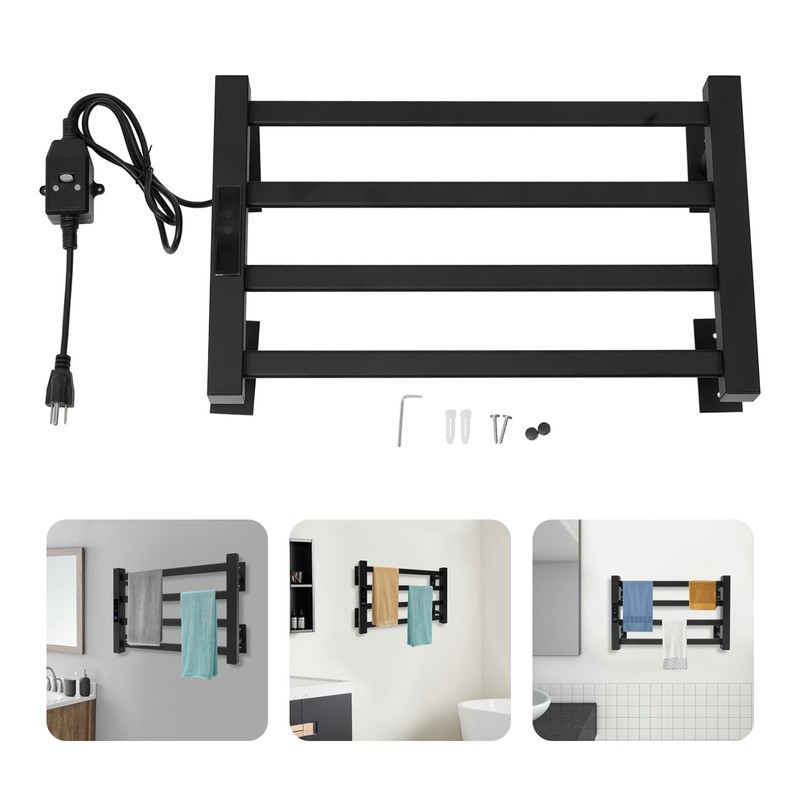 Giciashop Towel Warmer for Bathroom, 4 Tier Wall Mounted Heated