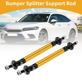 Partuto 2pcs 75mm/2.95in Car Splitter Support Rods Adjustable Front Rear Bumper Lip Splitter Strut Rod Tie Support Bars Aluminum Alloy Gold Tone
