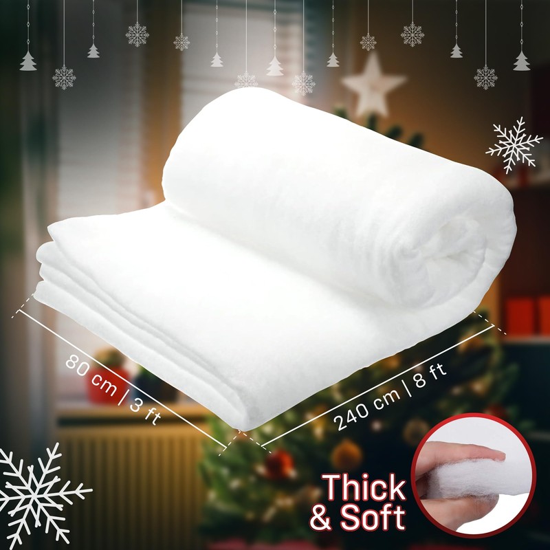 Lets Go Crimbo Large Artificial Fake Snow Blanket for Christmas