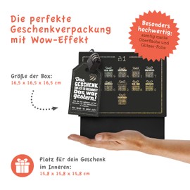 SURPRISA Happy Bday Gift Box - Black with Glitter Foil - Creative Packaging for Birthday Gifts & Vouchers (Size 16cm)