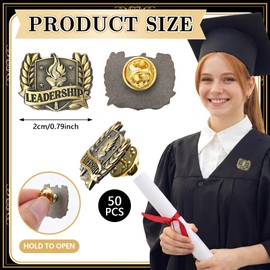 Gerrii 50 Pcs Leadership Lapel Pins Bulk Academic Achievement Awards Recognition Appreciation Prizes Incentive Gifts for Leaders Teacher Employee Team Participation Tournaments Competitions