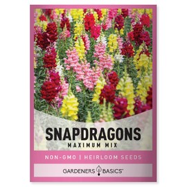 Gardeners Basics, Snapdragon Seeds for Planting (Maximum Mix Snap Dragon) Annual Flower Heirloom, Non-GMO Variety- 400mg Seeds Great for Summer Seeds for Gardening Flowers Gardens