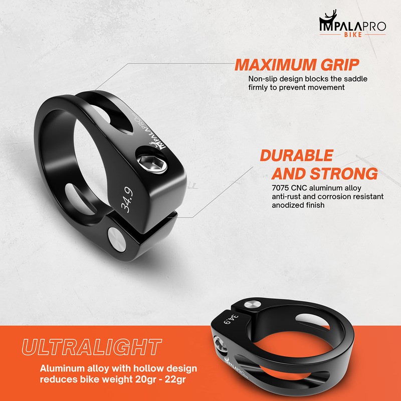 IMPALAPRO Bicycle Seat Clamp - Seat Clamp 34.9/31.8 - Aluminium