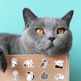 100pcs Cat Stickers for Mobile Phone Water Bottle Computer Tablet, Laptop Decoration Waterproof Cute Cat Stickers Gift for Kids Birthday Party (200pcs Stickers)
