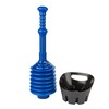 JS Jackson Supplies Blue Bellows Accordion Toilet Plunger with Black