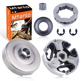 Mtanlo Clutch Drum Sprcoket Kit For Husqvarna 365 X-Torq, 372 372XP X-Torq XPX Chainsaw, Clutch Drum, Clutch, Rim Sprocket, Clutch Washer, Needle Bearing, E-Clip.