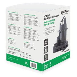 Star 2SPHALC 1/4 HP Submersible Sump Pump with Dependable Float Switch, Cast Aluminum, 4 Amps